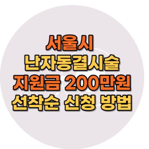 서울시 난자동결시술 지원금 200만원 글자 썸네일