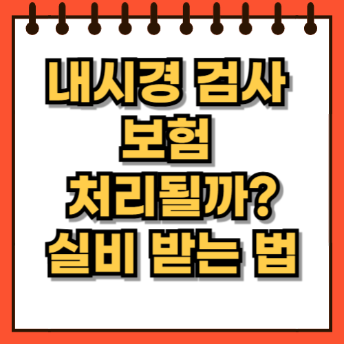 내시경 검사, 보험 처리 실비 받는법